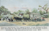 Unknown artist: Leaving the offices Killigrew Street etc, dated 1833, lithograph, 20.4 x 31 cms.