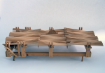 Markey, Peter (1930-2016): Wave Machine, wooden automaton, 44.5 x 21 cms x 88.4 cms. Presented by the artist in 1996.