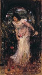Waterhouse, John William RA (1849-1917): The Lady of Shalott - from the poem by Tennyson, oil on canvas, 121 x 69 cms. Presented to the Corporation of Falmouth in 1923 by Alfred A. de Pass, in memory of his sons. Picture adopted by Lynne and Louisa Brunton.