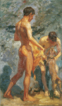 Tuke, Henry Scott, RA RWS (1858-1929): Study of Bathing Boys, signed and dated 1912, oil on canvas, 63.5 x 38.5 cms. Presented to the Corporation of Falmouth by A.A. de Pass, in memory of his son.