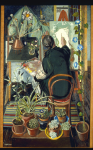 Whicker, Fred (1901-1966): Gwen in the Studio, signed, oil on board, 99 x 60 cms. Presented by Mrs E. Beecroft.