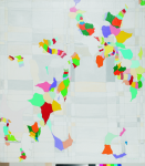 Gardner, Grace (1920-2013): Voile (Double Wedding Ring and Star quilt patterns), signed, acrylic on canvas, 101.5 x 91 cms. Grace Gardner gift 2004.