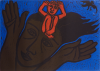 Cooper, Eileen RA (born 1953): Dreamland - from the series Six Linocuts, 1992, printer: Stoneman, Hugh (1947-2005), publisher: Print Centre Publications & Benjamin Rhodes, signed and dated 1992, linocut (printer's proof), 58 x 76 cms. The Art Fund Hugh Stoneman Archive.
 We will credit the artist at all times.